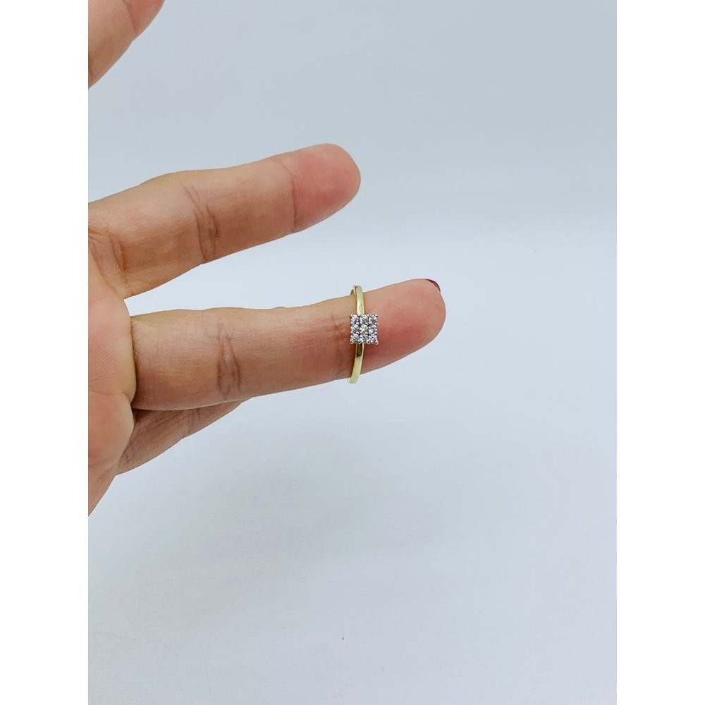 10k Solid Gold Ring Size 7 Square Engagement Mini… - image 5